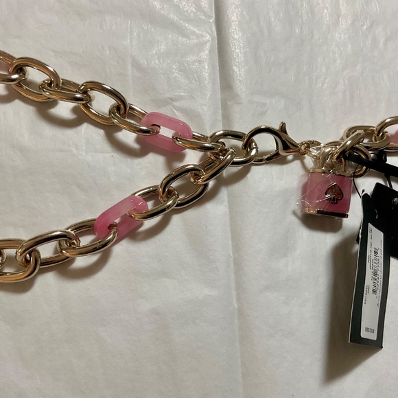 Kate Spade Chain Link Belt - Gold/Pink - NWT - Picture 8 of 15